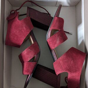 Franco Sarto Sling Back Tie Peep Toe Heeled Sandals